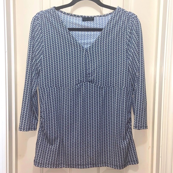 Apostrophe v neck lack and white polka dots - Picture 1 of 4